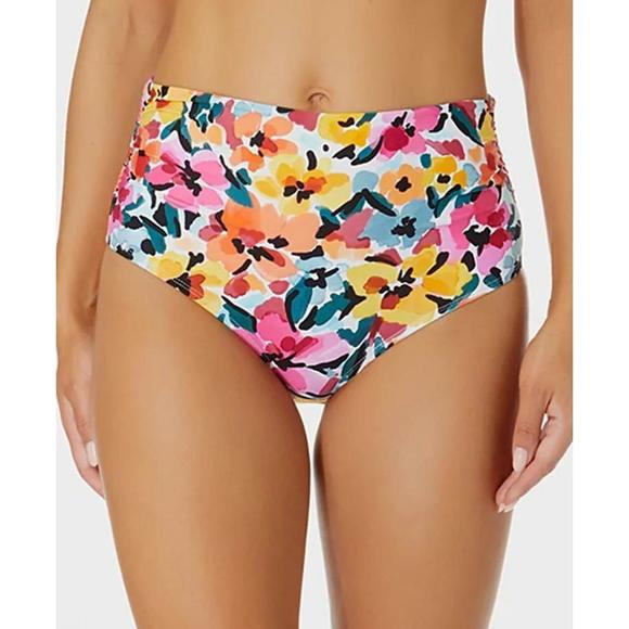 Anne Cole Women's High-Waisted Multicolor Floral Bikini Bottoms L - Picture 1 of 1